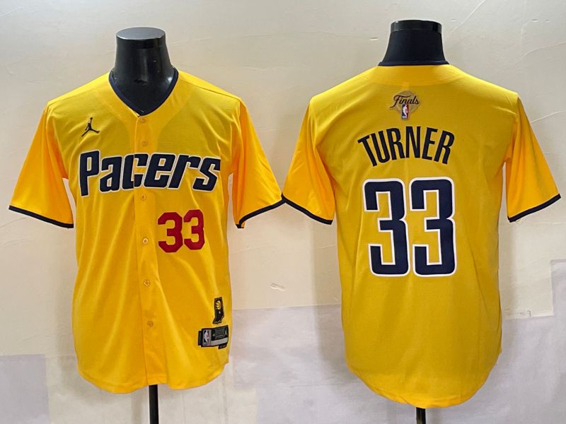 Men 2025 Indiana Pacers #33 Turner Yellow Joint Name NBA Jersey style 23->indiana pacers->NBA Jersey